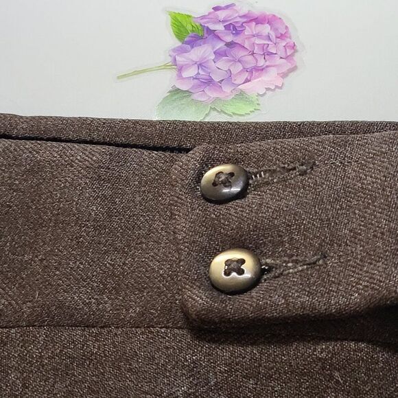 Haggar, Expand-O-Matic, Some Wear, Wool, Brown Pants, Size 36x31 - Picture 4 of 9